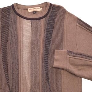 VTG 90s Norm Thompson Coogi Style Abstract 3D Knit Sweater Mens Medium Canada